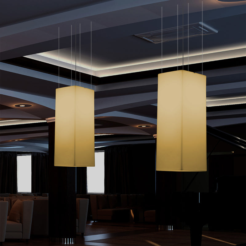 Suspension à LED, plafonnier moderne, 110 x 30 cm, E27, lumière blanche chaude