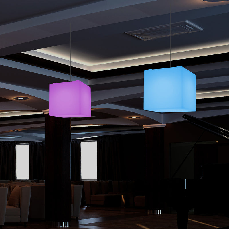 Lampe à suspension LED Cube Lumière pendante RGB SMD à couleurs changeantes 300 mm, lumière ambiante