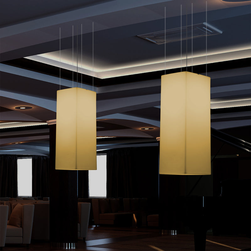 Lampe LED à suspension colonne, plafonnier design moderne, 80 cm, E27, blanc chaud