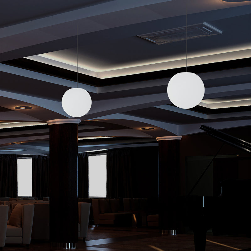 Plafonnier à boule suspendue, lampe pendante LED de 15cm changement de couleurs éclairage d'ambiance