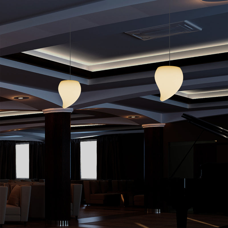 Plafonnier suspendu décoratif à LED E27, lampe à suspension en forme de larme, blanc chaud
