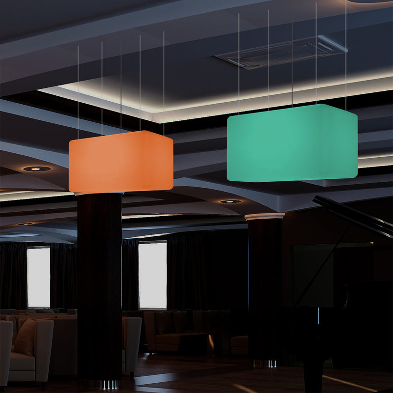 Suspension linéaire à LED Plafonnier RVB moderne, luminaire pour îlot, 55 x 35cm, Lumière d'ambiance