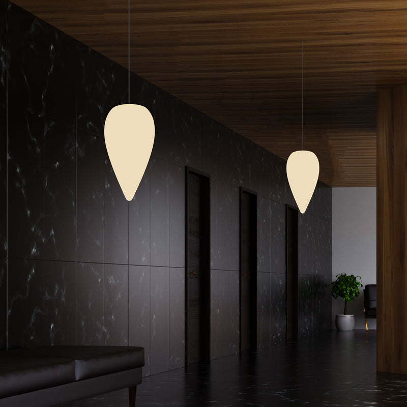 Suspension décorative, lampe à suspension unique à LED en forme de goutte d'eau E27, blanc chaud