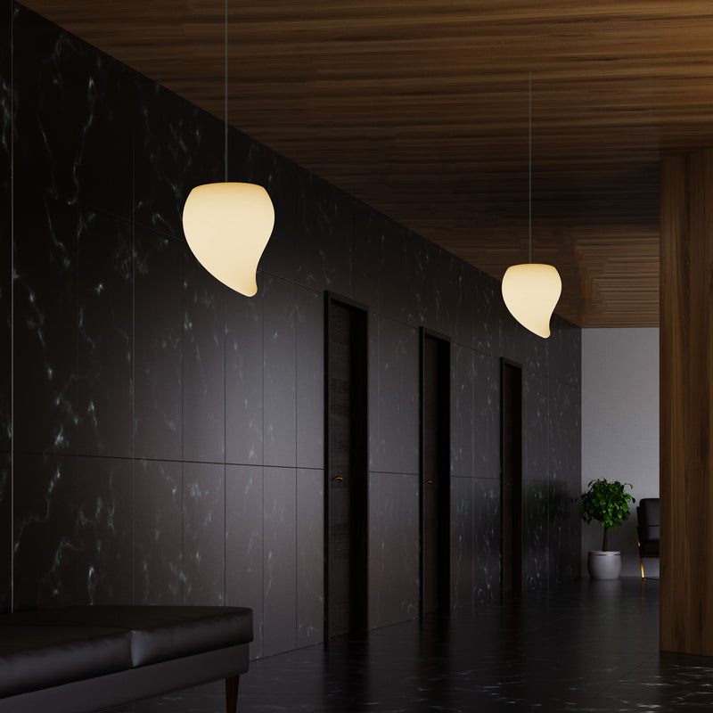 Plafonnier suspendu décoratif à LED E27, lampe à suspension en forme de larme, blanc chaud