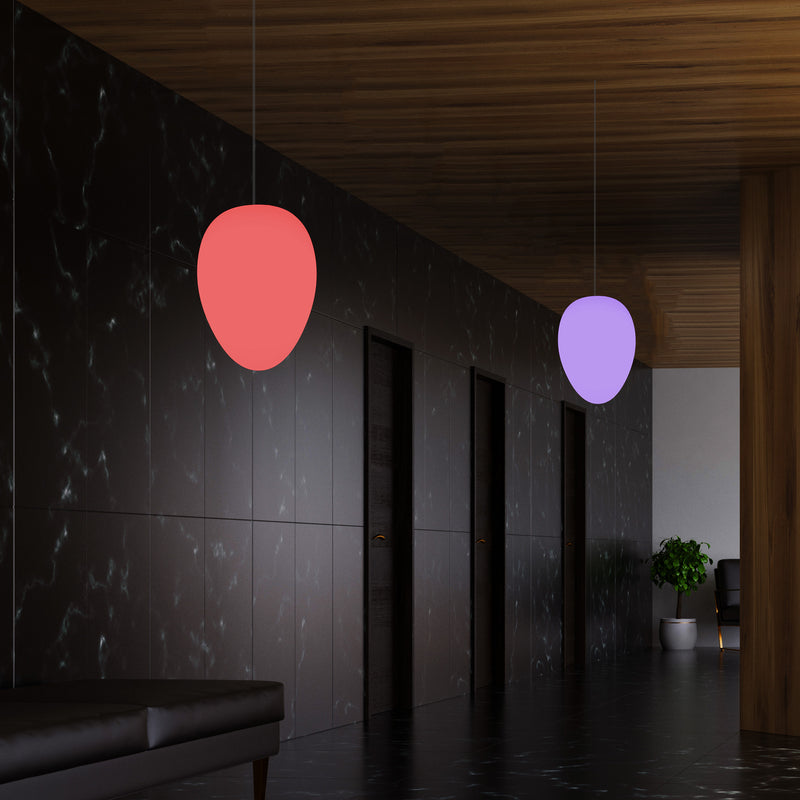 Lumière RGB design Lampe à suspension avec gradation 37 cm multi-couleurs en forme de goutte oeuf