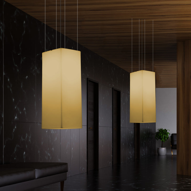 Suspension à LED, plafonnier moderne, 110 x 30 cm, E27, lumière blanche chaude