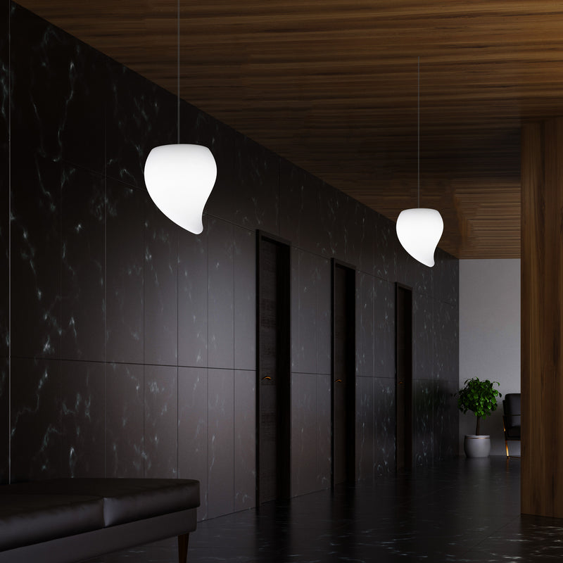 Suspension design à LED, Lampe de plafond suspendue unique  en forme de larme E27, lumière blanche