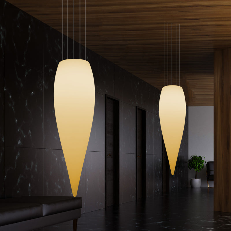 Plafonnier à LED goutte d'eau, lampe suspendue de conception unique, 1200 mm, E27, blanc chaud