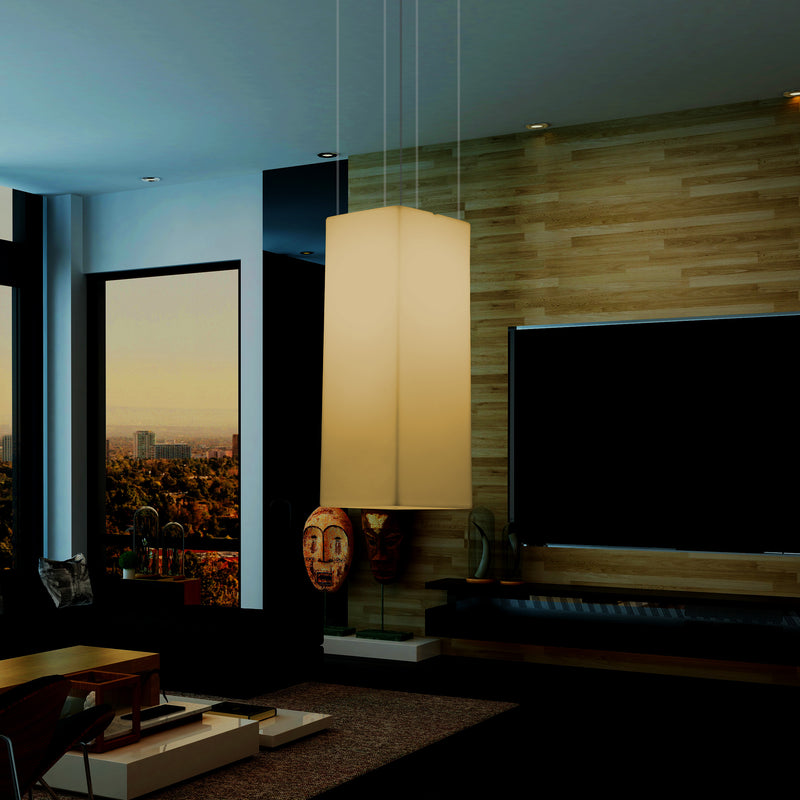 Suspension à LED, plafonnier moderne, 110 x 30 cm, E27, lumière blanche chaude