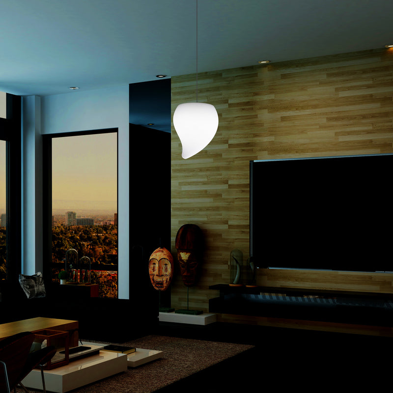 Suspension design à LED, Lampe de plafond suspendue unique  en forme de larme E27, lumière blanche