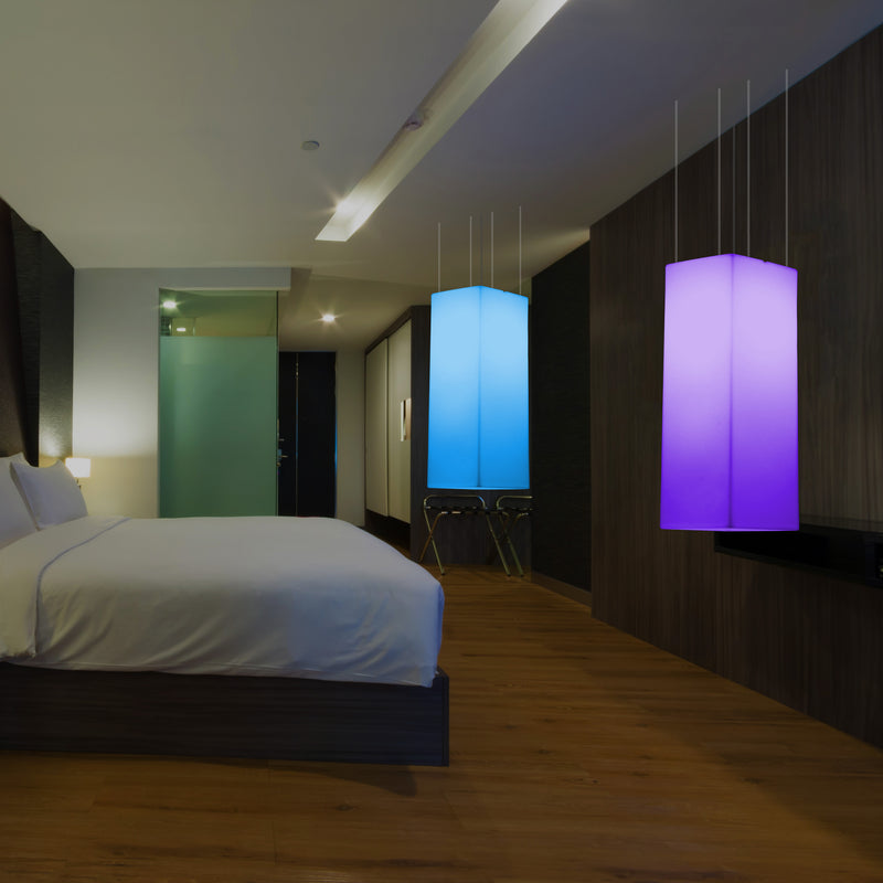 Suspension linéaire à LED, lampe à suspension RVB moderne multicolore, 80 x 30 cm, lampe d'ambiance
