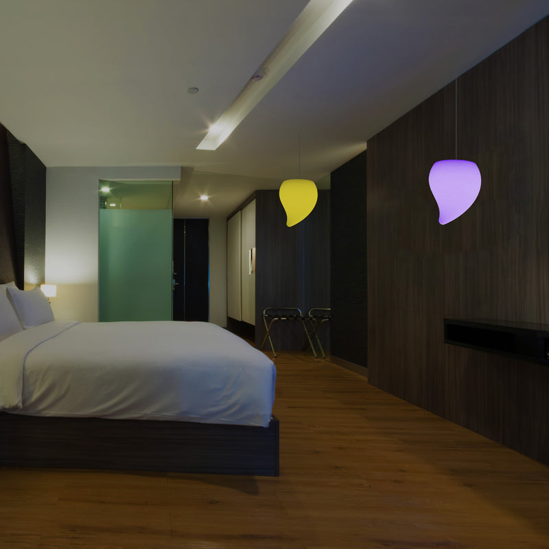 Lampe suspendue à LED forme goutte larme Plafonnier décoratif RGB unique 20 cm lumière d'ambiance