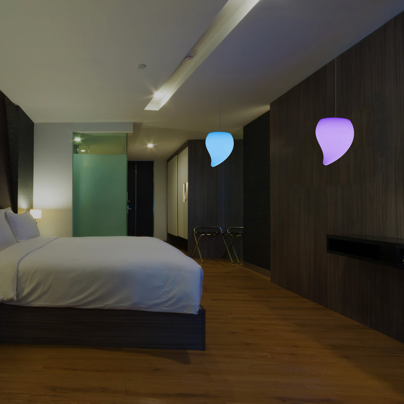 Lampe suspendue à LED forme goutte larme Plafonnier décoratif RGB unique 20 cm lumière d'ambiance