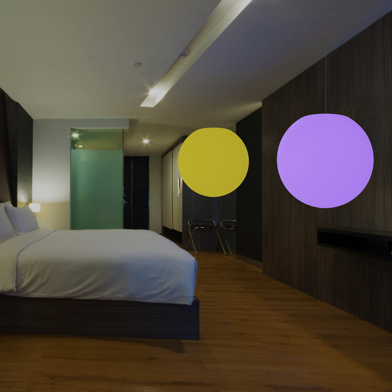 Plafonnier globe, lampe suspendue à boule RGB, 600 mm, lumière d'ambiance LED changement de couleur