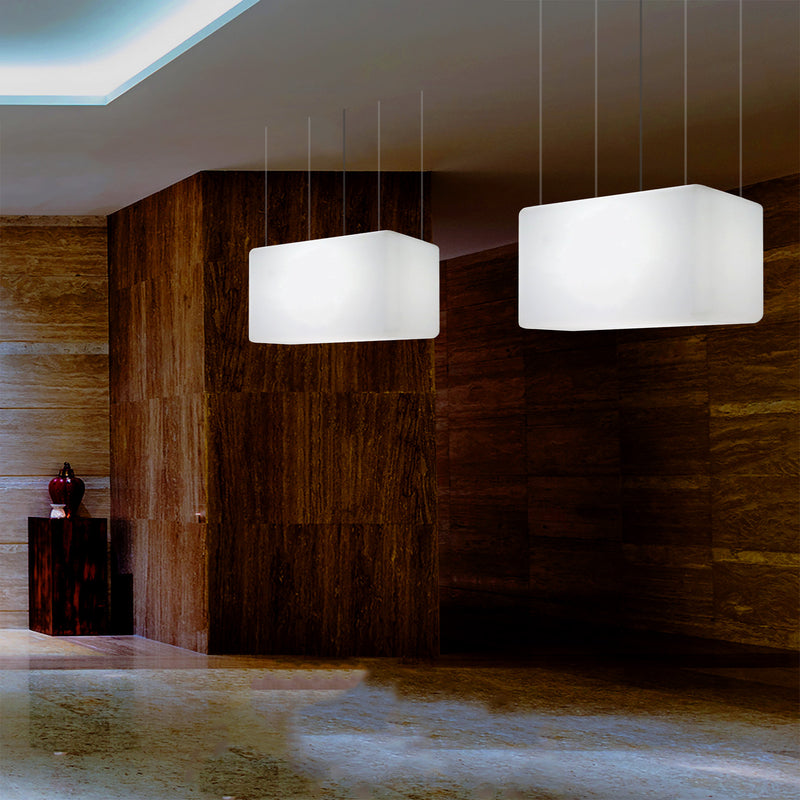 Suspension à LED Éclairage d'îlot de cuisine Lumière linéaire Plafonnier design 55 x 35 cm E27 blanc