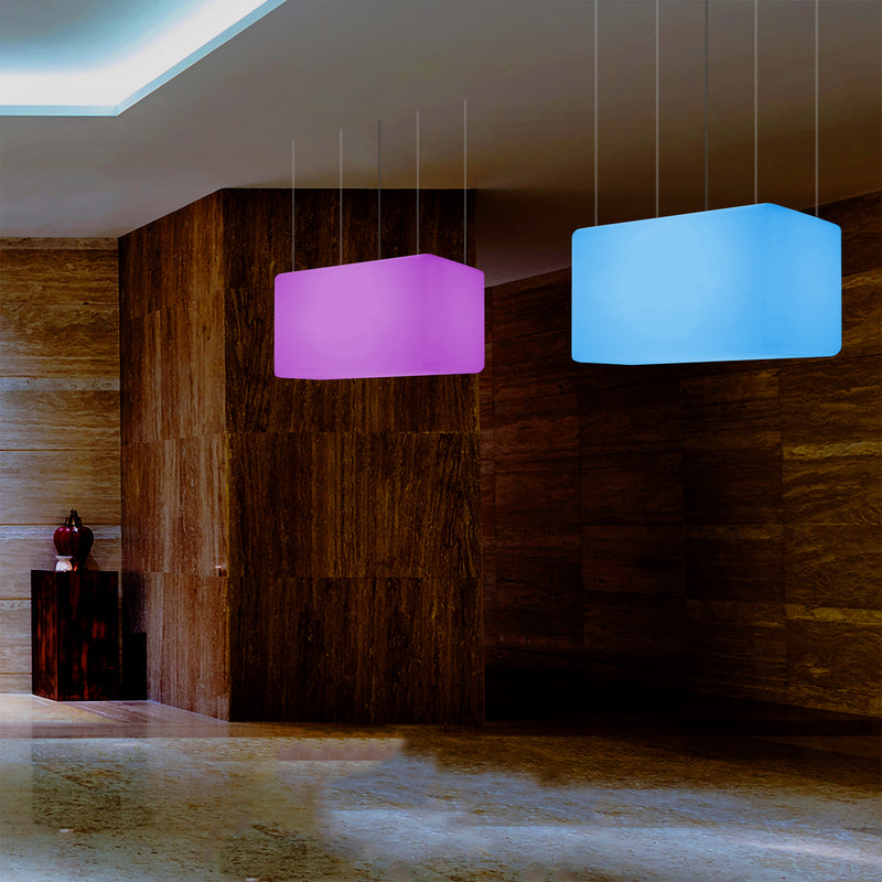 Suspension linéaire à LED Plafonnier RVB moderne, luminaire pour îlot, 55 x 35cm, Lumière d'ambiance