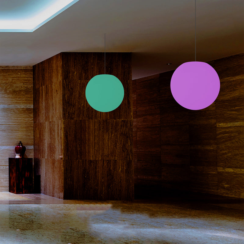 Plafonnier suspendu à boule, lampe suspendue RGB 30 cm, lumière d'ambiance à couleurs changeantes