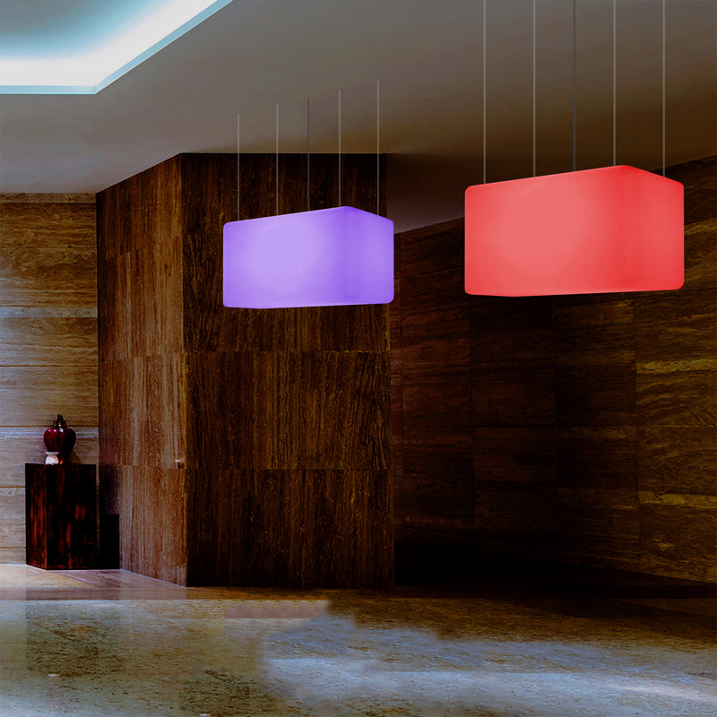 Suspension linéaire à LED Plafonnier RVB moderne, luminaire pour îlot, 55 x 35cm, Lumière d'ambiance