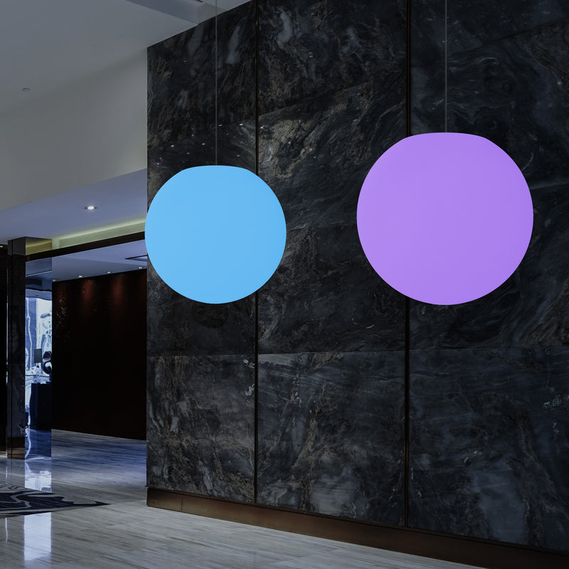 Plafonnier globe, lampe suspendue à boule RGB, 600 mm, lumière d'ambiance LED changement de couleur