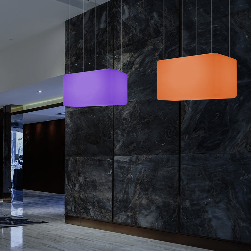 Suspension linéaire à LED Plafonnier RVB moderne, luminaire pour îlot, 55 x 35cm, Lumière d'ambiance