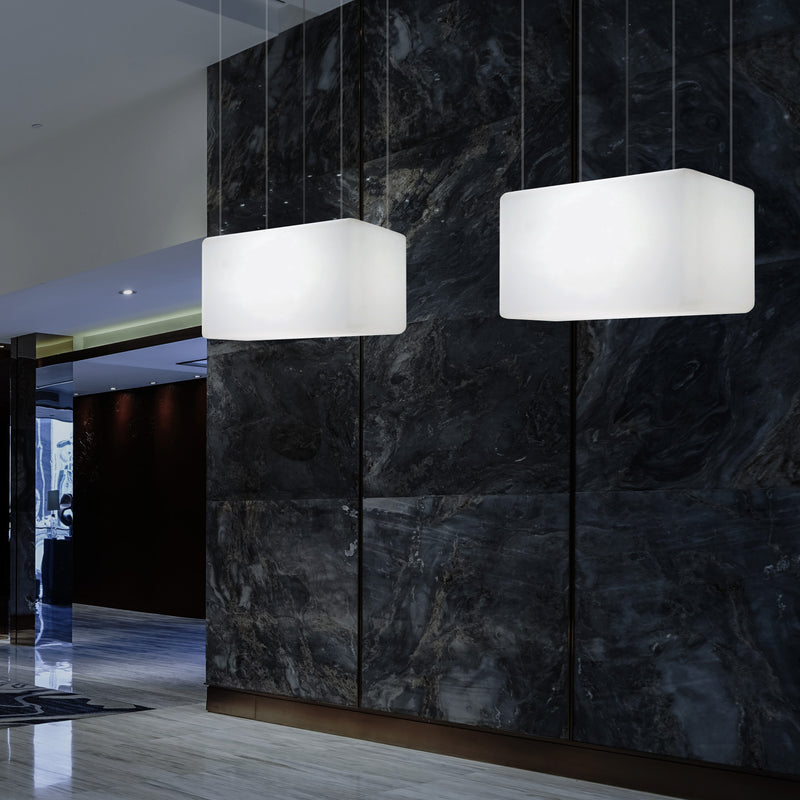 Suspension à LED Éclairage d'îlot de cuisine Lumière linéaire Plafonnier design 55 x 35 cm E27 blanc