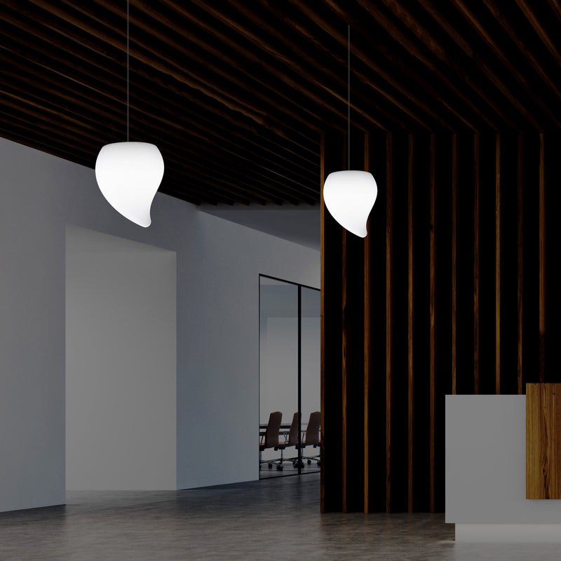 Suspension design à LED, Lampe de plafond suspendue unique  en forme de larme E27, lumière blanche