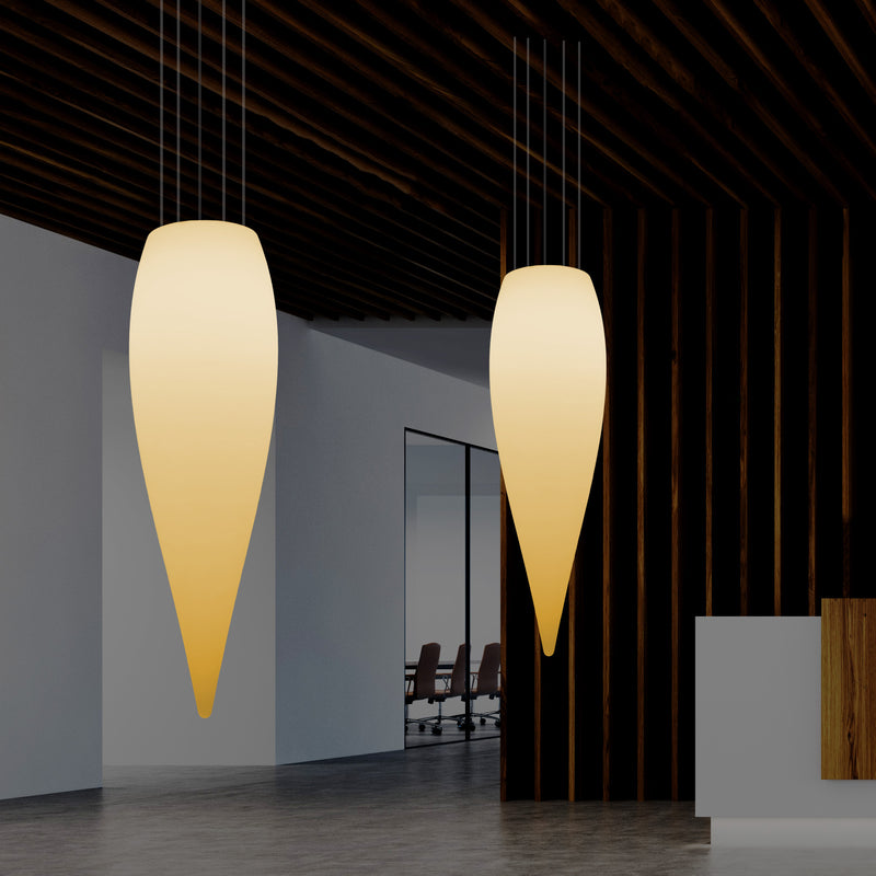 Plafonnier à LED goutte d'eau, lampe suspendue de conception unique, 1200 mm, E27, blanc chaud