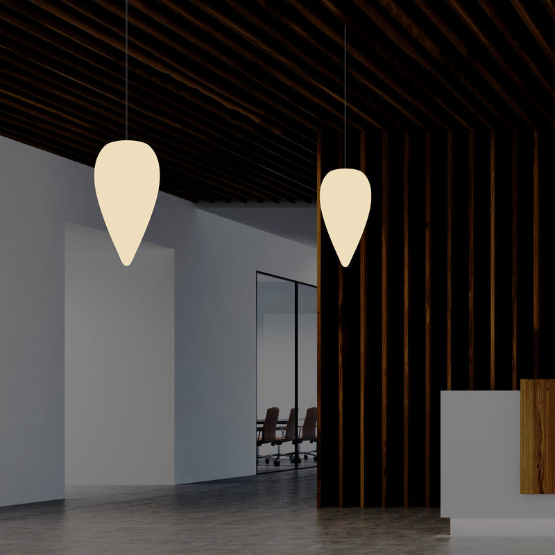 Suspension décorative, lampe à suspension unique à LED en forme de goutte d'eau E27, blanc chaud