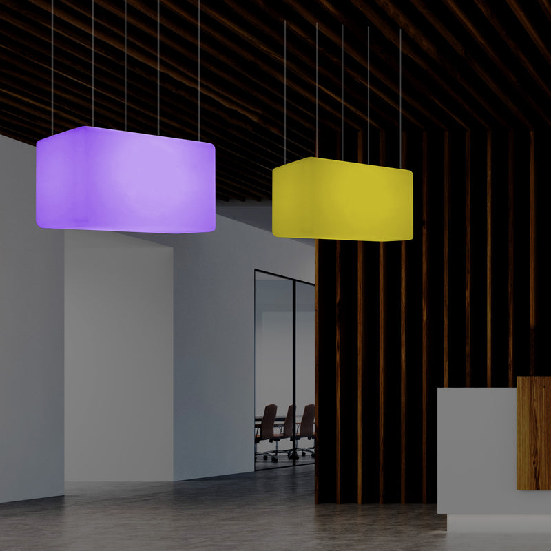 Suspension linéaire à LED Plafonnier RVB moderne, luminaire pour îlot, 55 x 35cm, Lumière d'ambiance