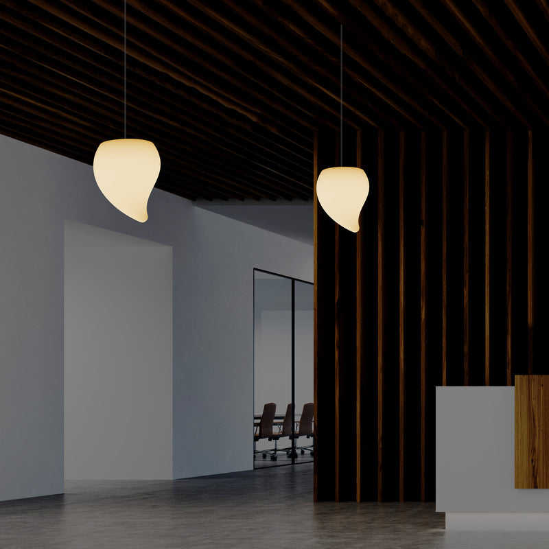 Plafonnier suspendu décoratif à LED E27, lampe à suspension en forme de larme, blanc chaud