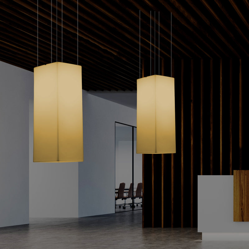 Suspension à LED, plafonnier moderne, 110 x 30 cm, E27, lumière blanche chaude