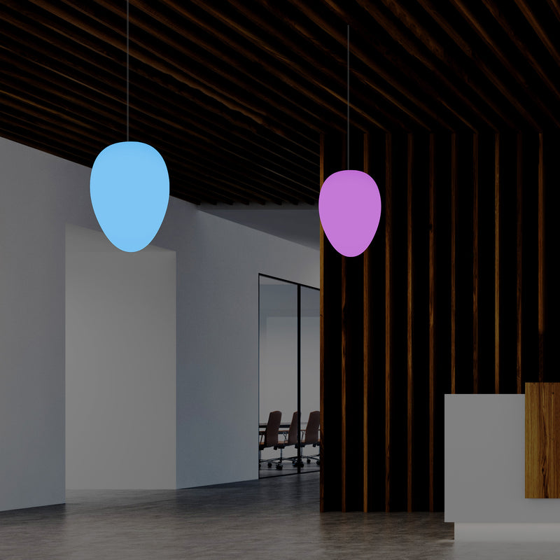Plafonnier LED unique, lampe suspendue RVB en forme d'Oeuf décoratif, 37 cm, éclairage d'ambiance