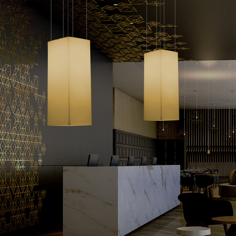 Suspension à LED, plafonnier moderne, 110 x 30 cm, E27, lumière blanche chaude