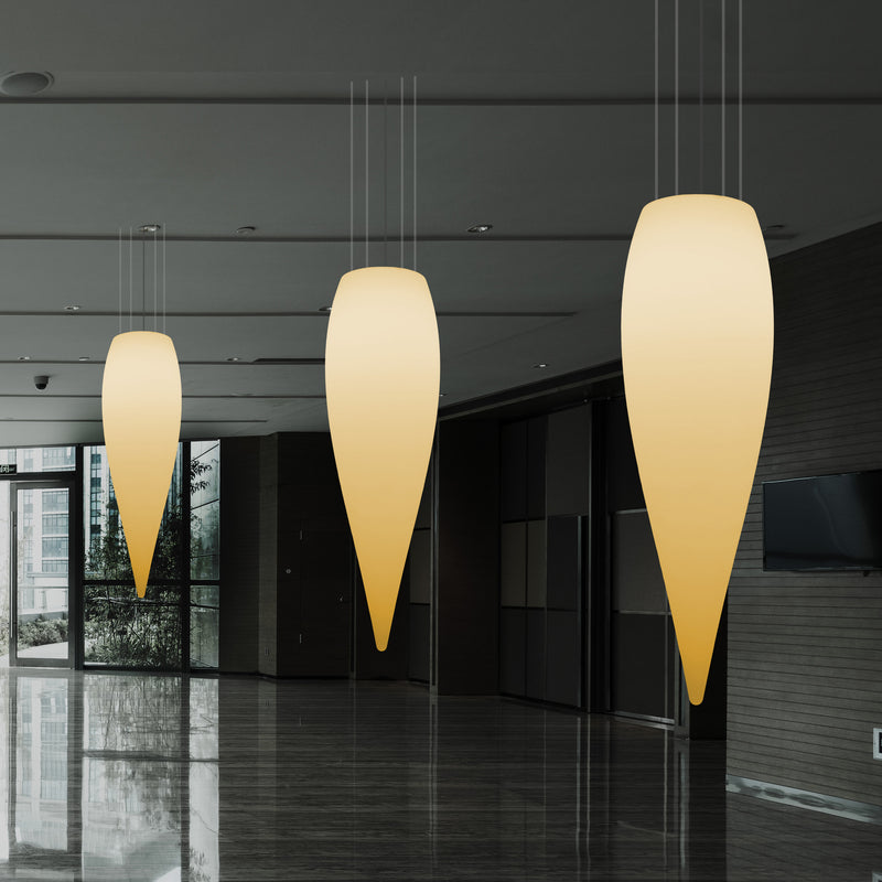 Plafonnier à LED goutte d'eau, lampe suspendue de conception unique, 1200 mm, E27, blanc chaud