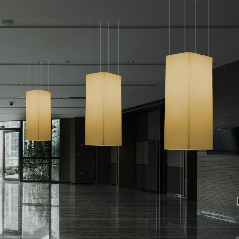 Lampe LED à suspension colonne, plafonnier design moderne, 80 cm, E27, blanc chaud