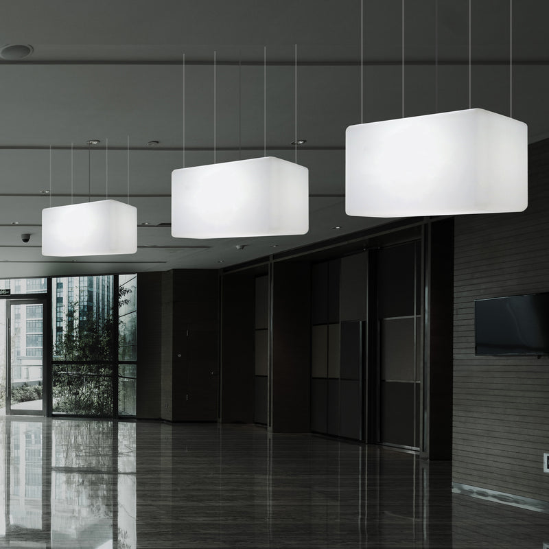 Suspension à LED Éclairage d'îlot de cuisine Lumière linéaire Plafonnier design 55 x 35 cm E27 blanc