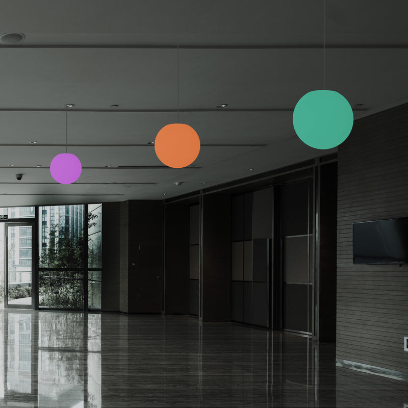 Plafonnier à boule suspendue, lampe pendante LED de 15cm changement de couleurs éclairage d'ambiance