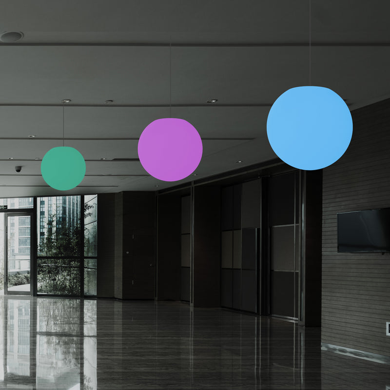 Plafonnier suspendu à boule, lampe suspendue RGB 30 cm, lumière d'ambiance à couleurs changeantes