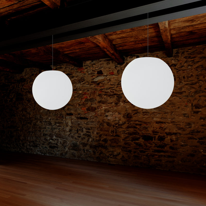 Plafonnier suspendu à boule, lampe suspendue RGB 30 cm, lumière d'ambiance à couleurs changeantes