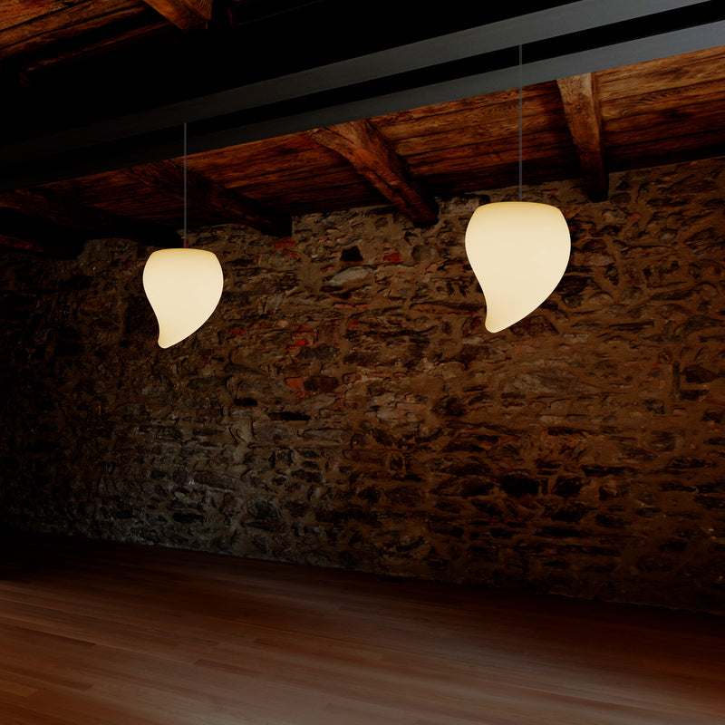 Plafonnier suspendu décoratif à LED E27, lampe à suspension en forme de larme, blanc chaud