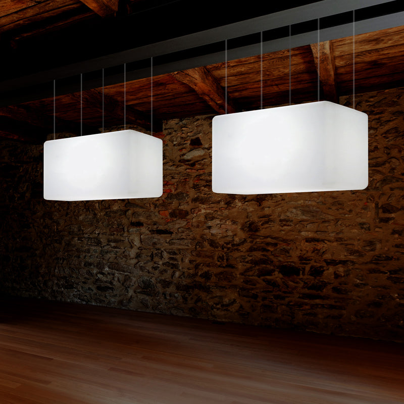 Suspension à LED Éclairage d'îlot de cuisine Lumière linéaire Plafonnier design 55 x 35 cm E27 blanc