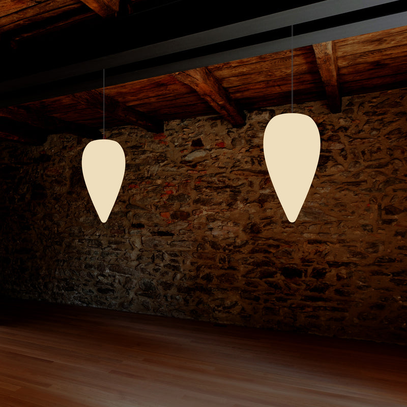 Suspension décorative, lampe à suspension unique à LED en forme de goutte d'eau E27, blanc chaud