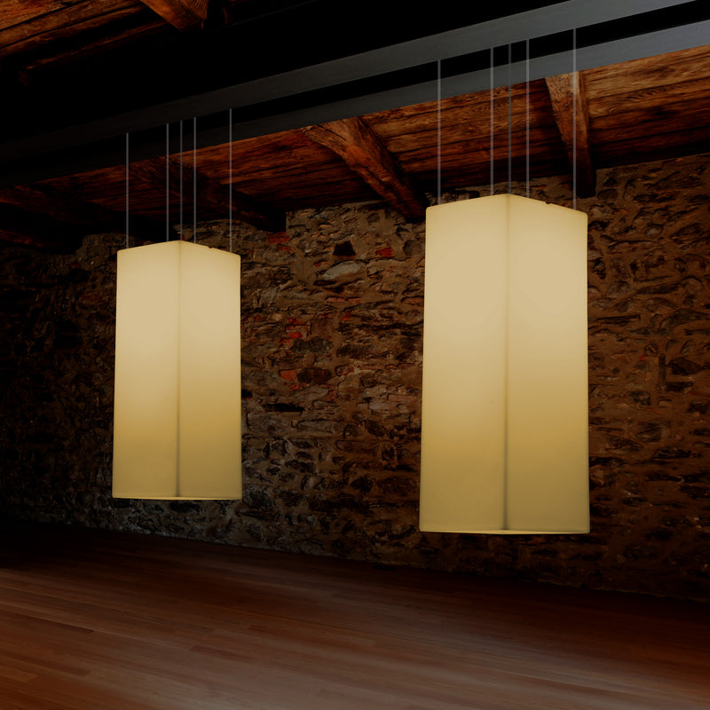 Lampe LED à suspension colonne, plafonnier design moderne, 80 cm, E27, blanc chaud
