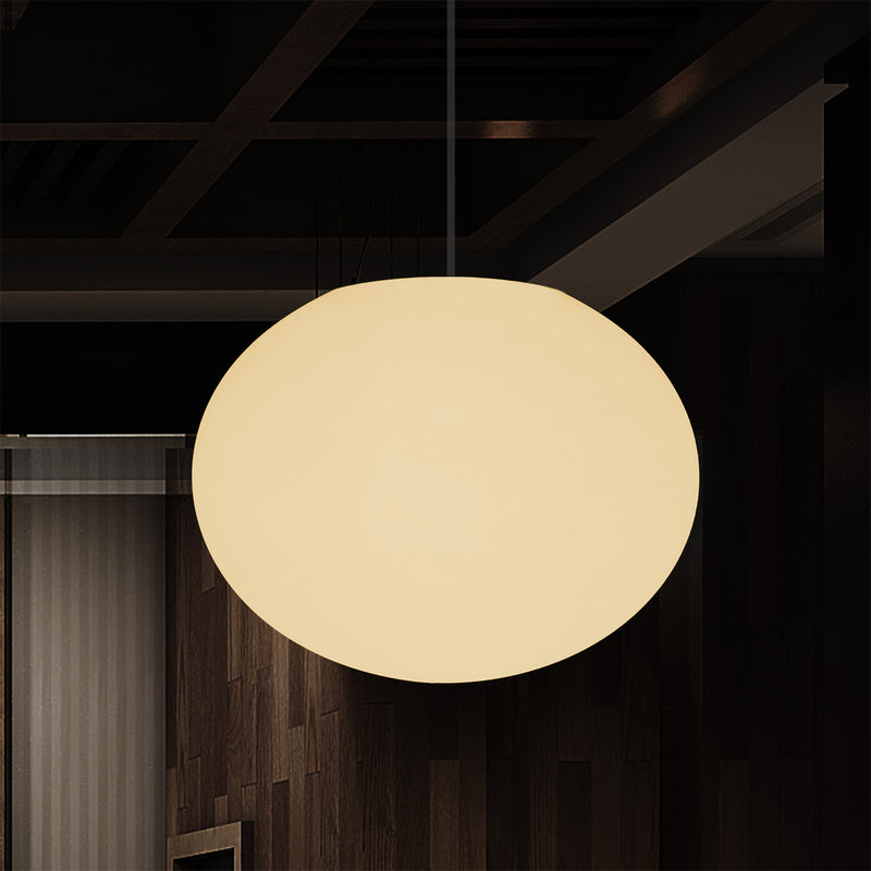 Plafonnier suspendu décoratif E27, lampe suspendue à LED lumière 3D ovale elliptique, boule 27 cm