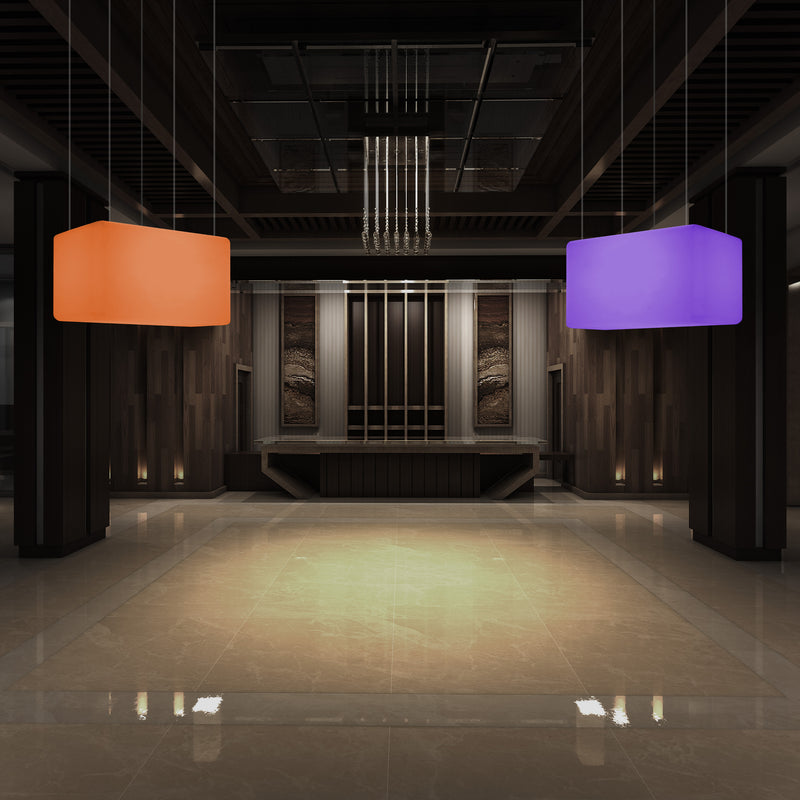Suspension linéaire à LED Plafonnier RVB moderne, luminaire pour îlot, 55 x 35cm, Lumière d'ambiance