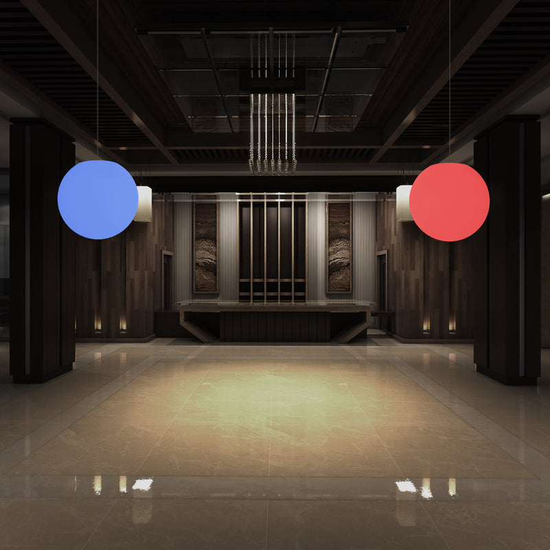 Plafonnier suspendu à boule, lampe suspendue RGB 30 cm, lumière d'ambiance à couleurs changeantes
