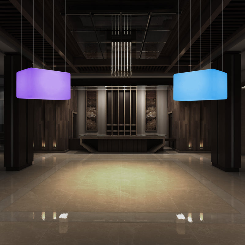 Suspension linéaire à LED Plafonnier RVB moderne, luminaire pour îlot, 55 x 35cm, Lumière d'ambiance