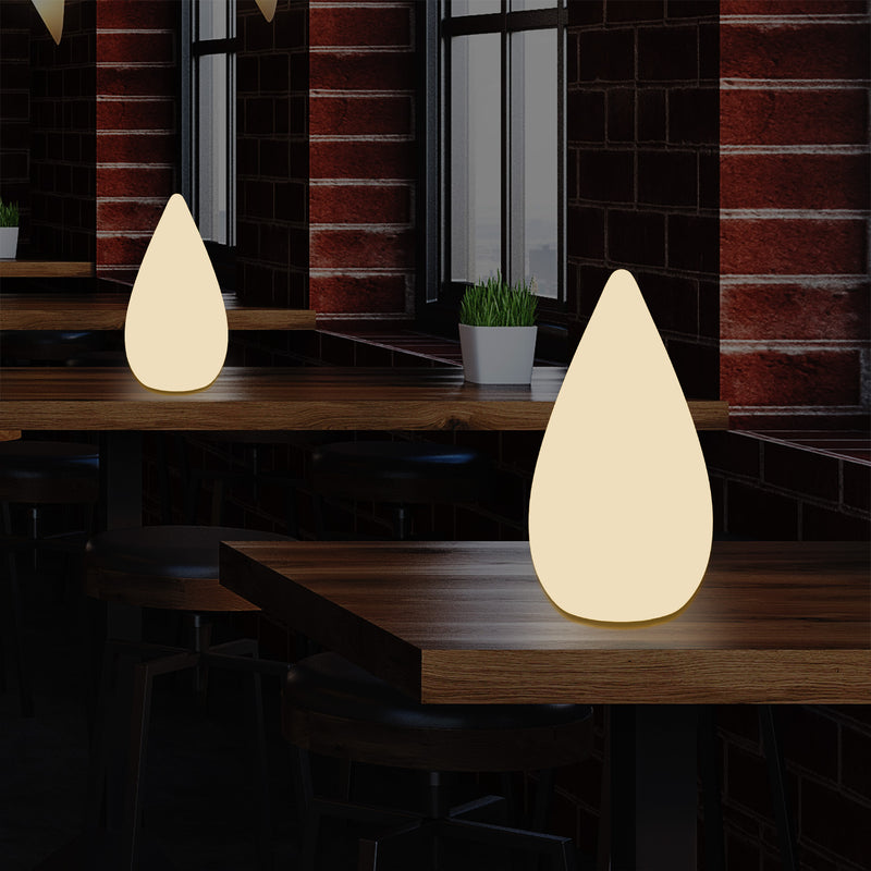 Lampadaire à LED design 37cm Lampe de table goutte d'eau E27 pour la chambre à coucher, blanc chaud