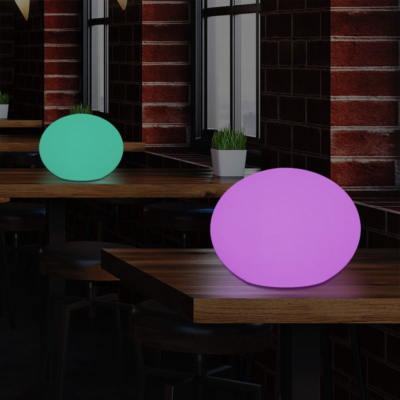 Lampe de table design RVB à LED Lumière d'ambiance 3D ovale elliptique aux couleurs changeantes