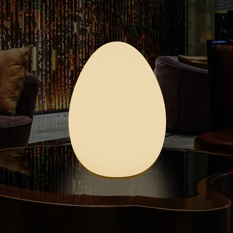 Lampe de table à LED pour chambre à coucher avec ampoule E27 blanc chaud Lampe moderne Oeuf de 37 cm